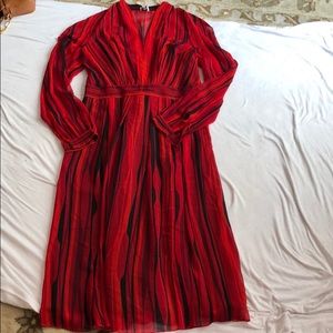 Anne Klein striped red dress